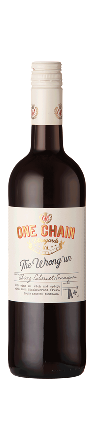 One Chain Vineyards, The Wrong Un Shiraz, Cabernet, South Australia, 2020
