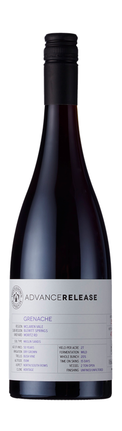 Thistledown, Advance Release, Grenache, Moritz Road, Blewitt Springs, McLaren Vale, South Australia, 2018