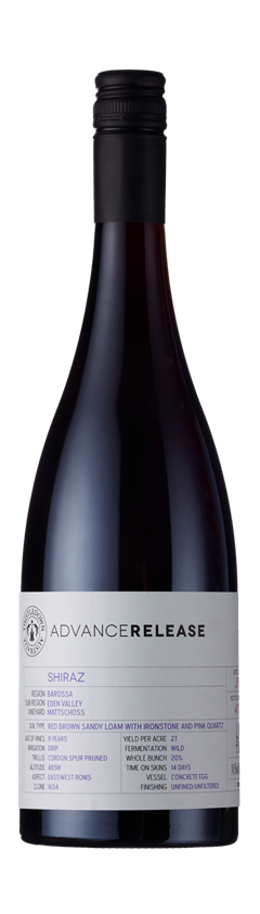 Thistledown, Advance Release Shiraz, Mattschoss Vineyard, Eden Valley, Barossa, South Australia, 2018