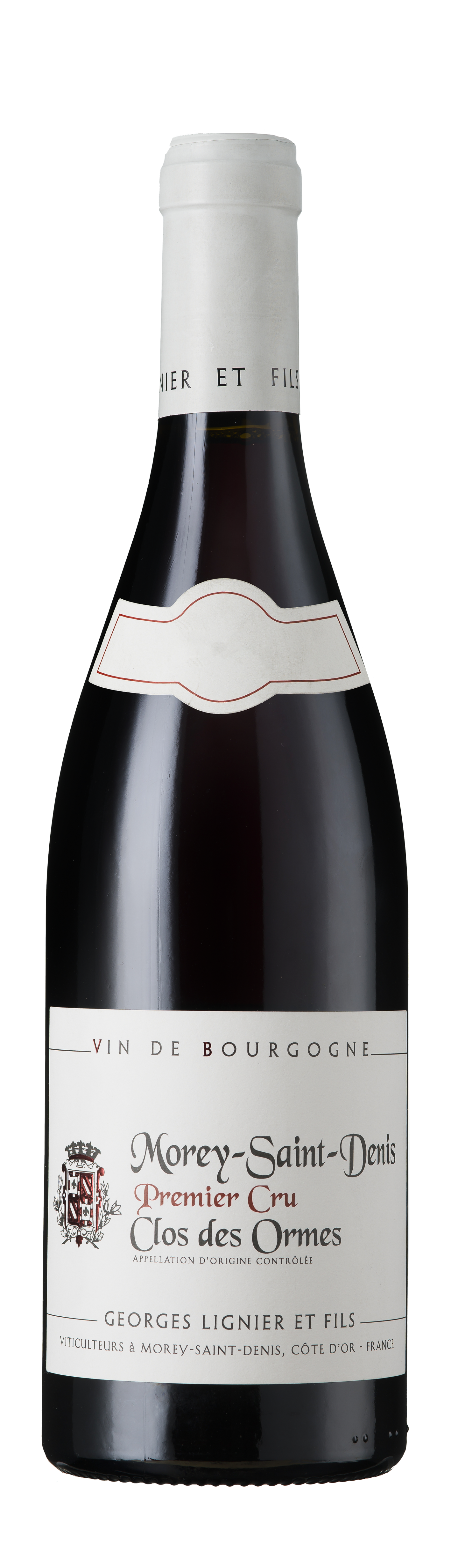 Bottle shot - Domaine Georges Lignier, Morey-St-Denis 1er Cru, Clos des Ormes, Côte de Nuits, Burgundy, France
