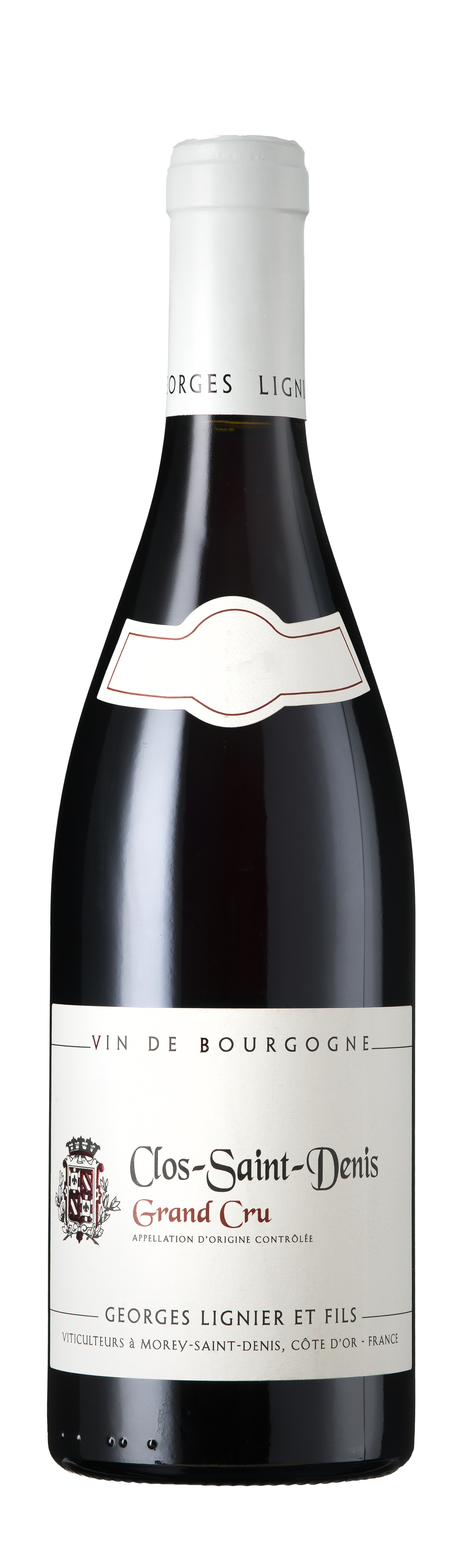 Bottle shot - Domaine Georges Lignier, Clos-St-Denis Grand Cru, Côte de Nuits, Burgundy, France