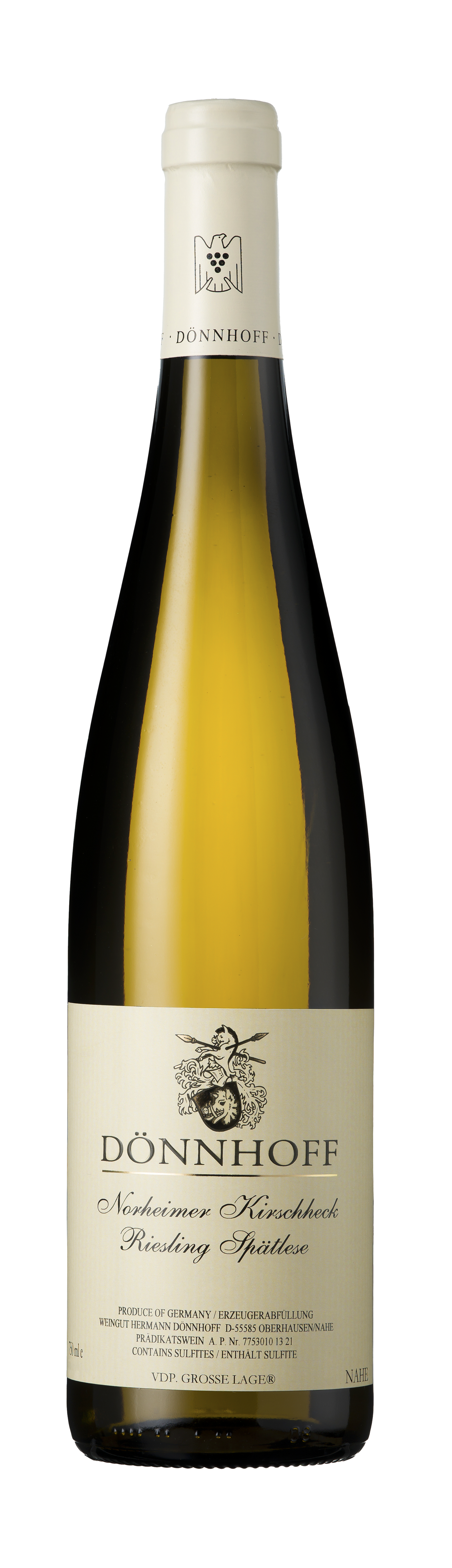 Bottle shot - Dönnhoff, Riesling Spätlese, Norheimer Kirschheck, Nahe, Germany [71 G/L RS]
