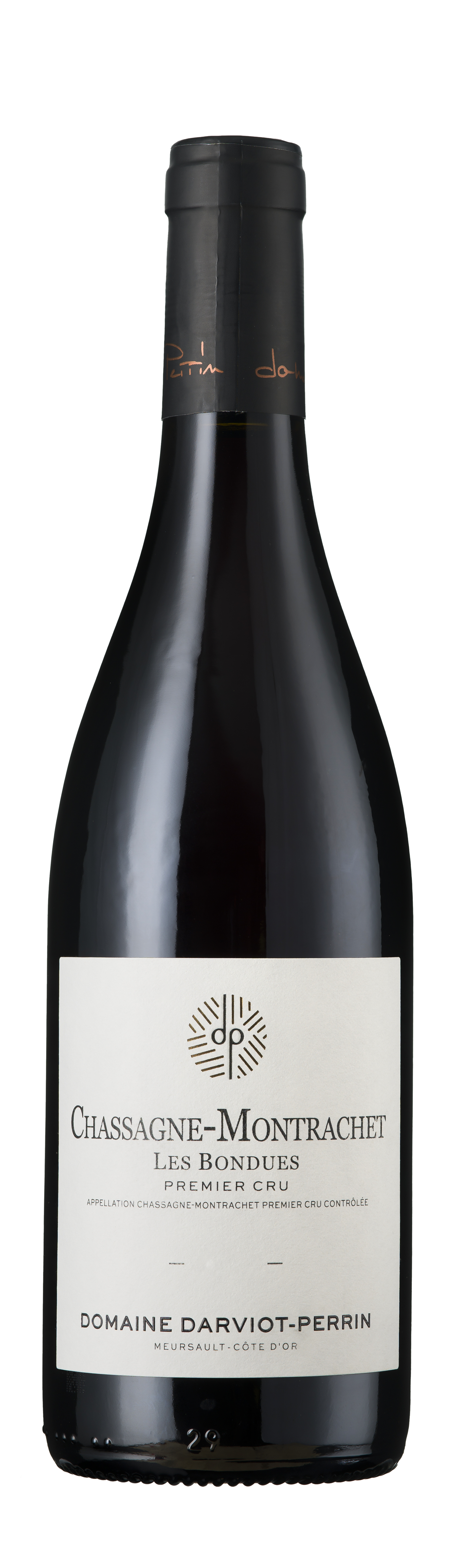 Bottle shot - Domaine Darviot-Perrin, Chassagne-Montrachet Rouge, 1er Cru, Les Bondues, Burgundy, France
