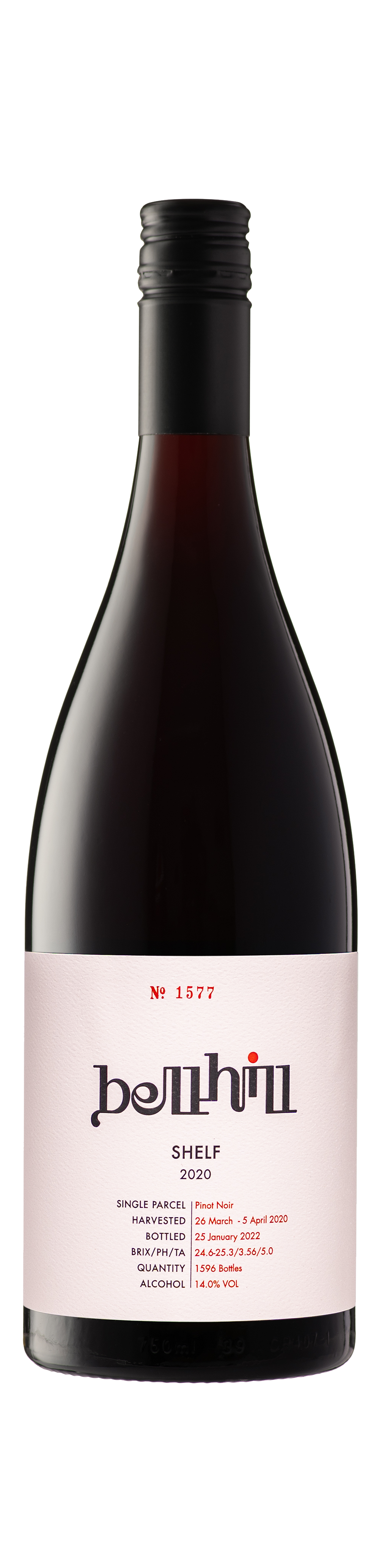Bottle shot - Bell Hill Vineyard, Shelf Pinot Noir, Canterbury, New Zealand  