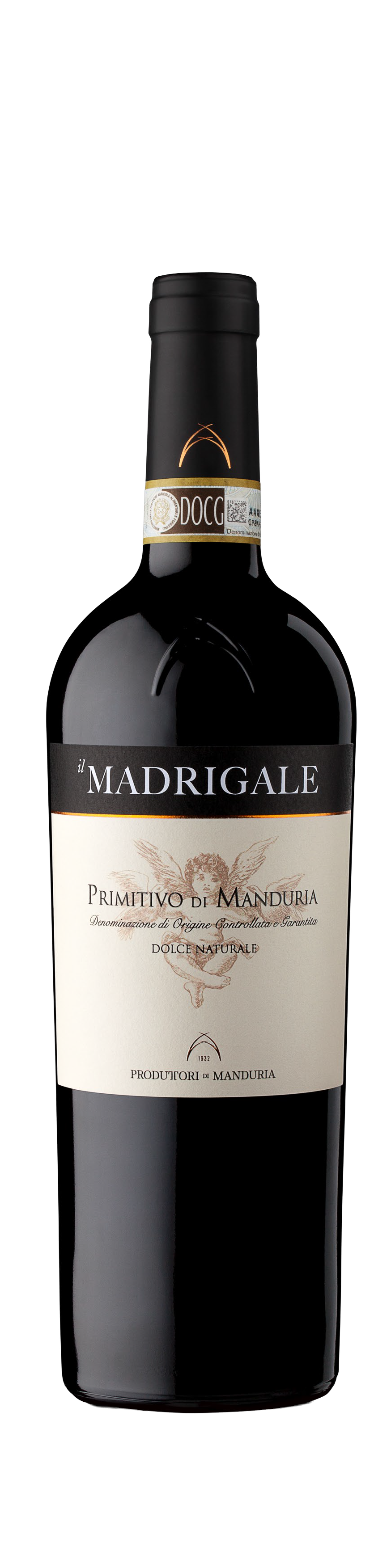 Bottle shot - Produttori di Manduria, Madrigale Primitivo di Manduria, Dolce Naturale DOCG, Puglia, Italy (37.5cl)